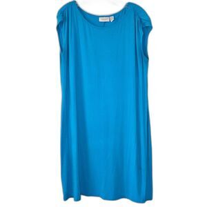 CHICOS Tank Dress Comfort Lightweight Travel Turquoise XL